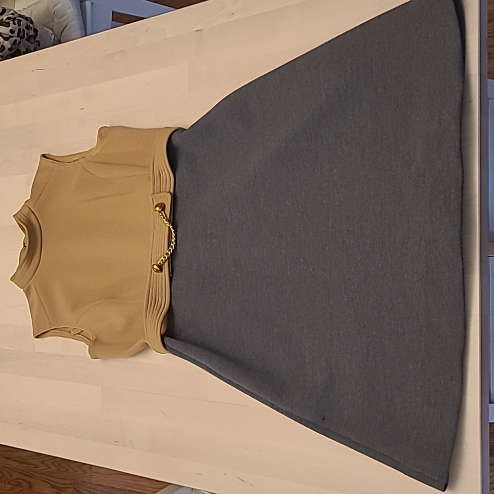 EUC 1950s/60s Cabot Vintage 100% Pure Virgin Wool Belted Dress Set